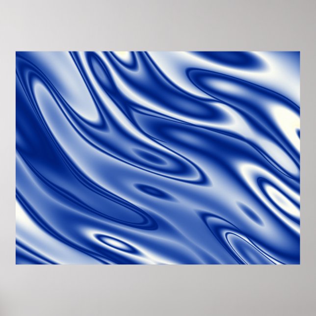 Blue waves pattern poster (Front)