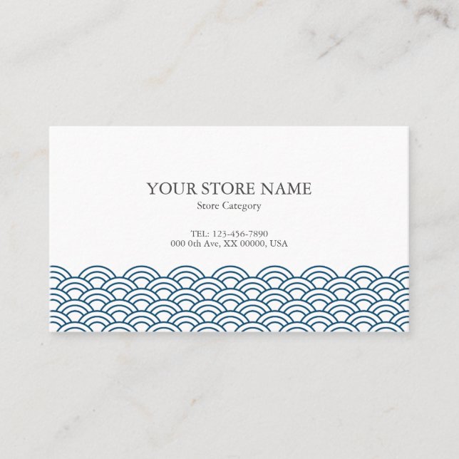 Blue Waves "Seigaiha" WAGARA 名刺 Business Card (Front)