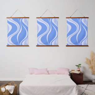 Blue Waves Triple Wall Tapestry Set