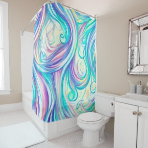 Blue Waves Twirls and Swirls Pattern