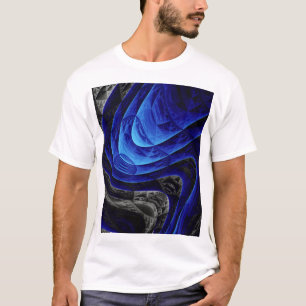 Blue wavy abstract, digital art background. T-Shirt