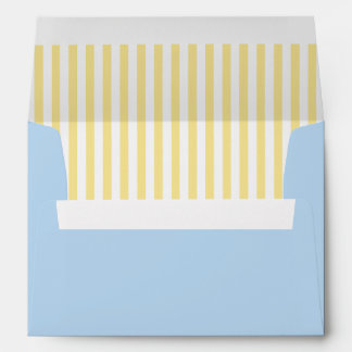 Blue Wavy Cabana Stripes Wedding Envelope