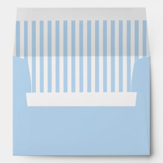Blue Wavy Cabana Stripes Wedding Envelope