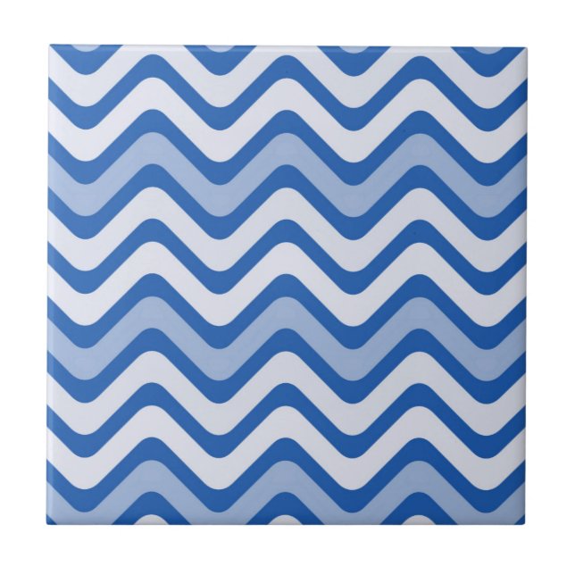 Blue Wavy Lines Tile (Front)