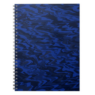 Blue Wavy Liquid Water Pattern Notebook