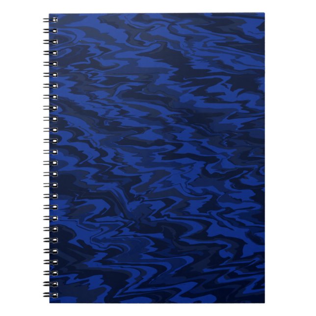 Blue Wavy Liquid Water Pattern Notebook (Front)