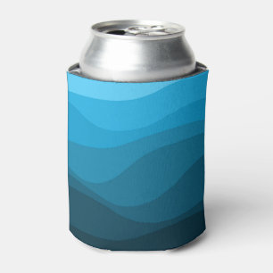 Blue wavy ocean retro style waves design can cooler