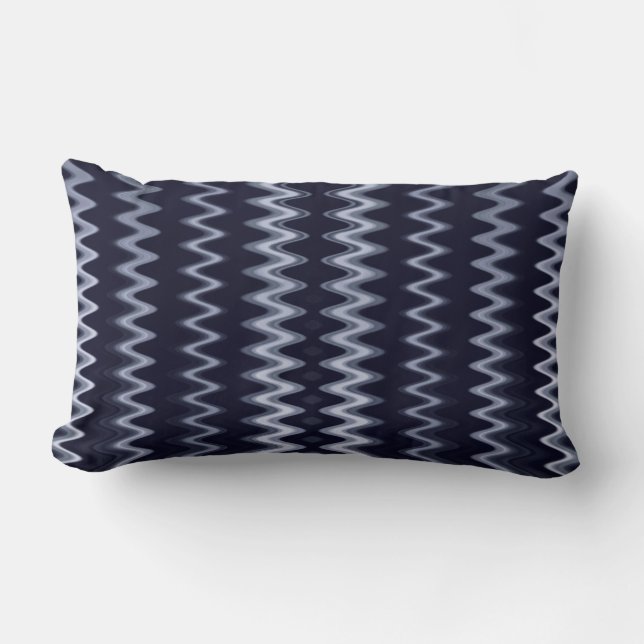 Blue Wavy Pattern Accent Pillow (Front)