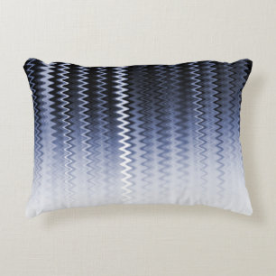 Blue Wavy Pattern Accent Pillow
