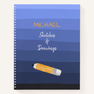 Blue Wavy Shades Personalized Text Notebook