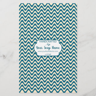 Blue Wavy Stripe Soap Wrap Paper