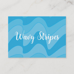 Blue Wavy Stripes Business Card