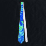 Blue Wavy Tie<br><div class="desc">An artwork of blue and green wavy designs,  displayed on a Tie.</div>