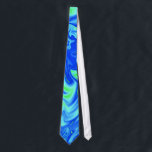 Blue Wavy Tie<br><div class="desc">An artwork of blue and green wavy designs,  displayed on a Tie.</div>