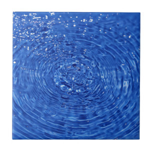 Blue wavy water design tile