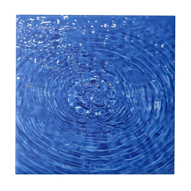 Blue wavy water design tile (Front)