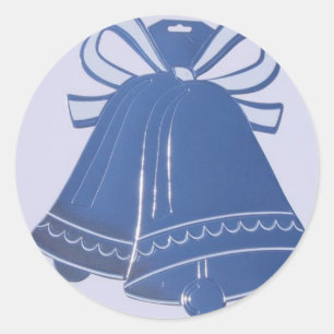 Blue Wedding Bells Envelope Stickers