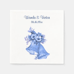 Blue Wedding Bells Personalized Napkin
