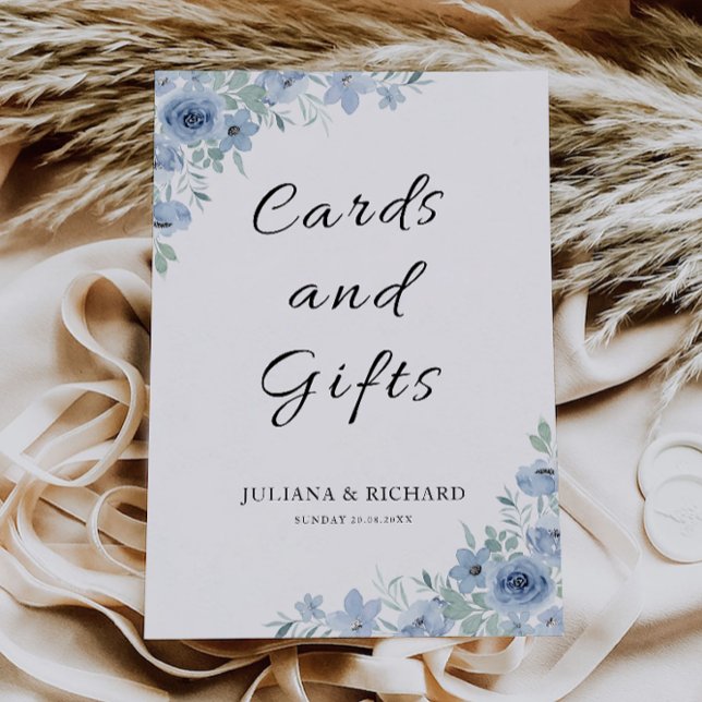 Blue Wedding Cards and Gifts Sign, (Blue Wedding Cards and Gifts Sign,)