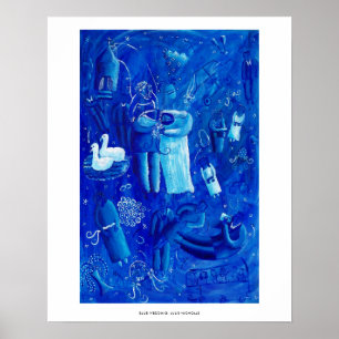 Blue Wedding Contemporary Painting Art Print