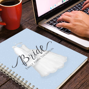 Blue Wedding Custom Bride Personalized Notebook