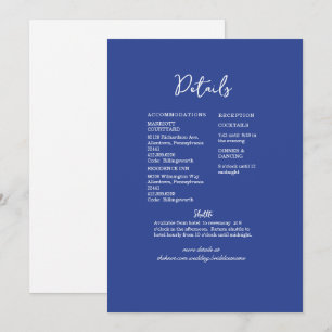 Blue Wedding Detail Invitation