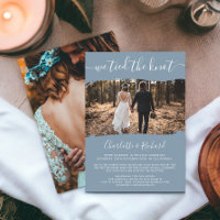Blue wedding elopement tied the knot photo