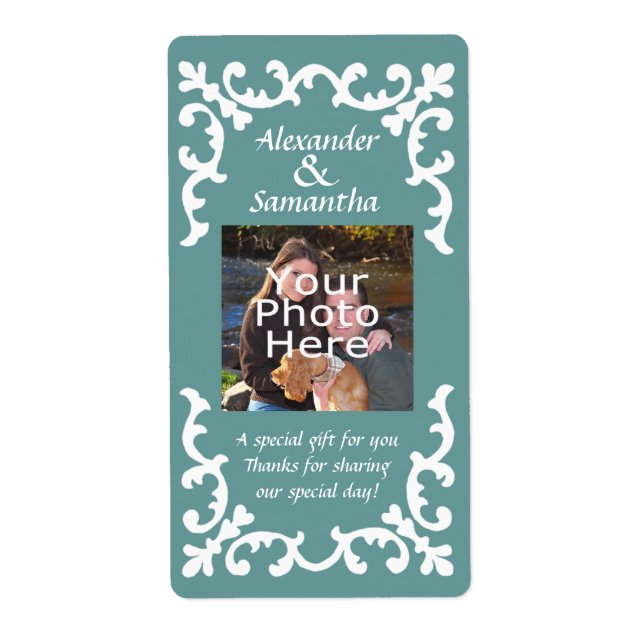 Blue Wedding Gift or Favour Label (Front)