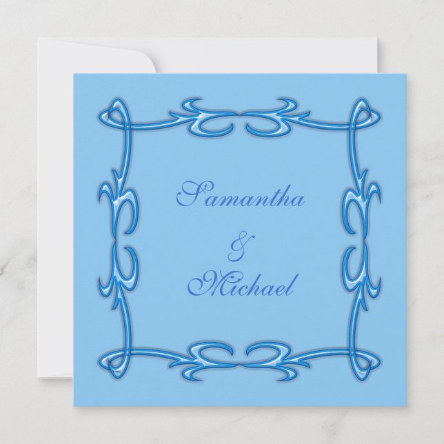 Blue wedding invitation (Front)