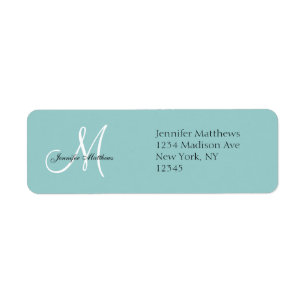 Blue Wedding Invitation Return Address Labels