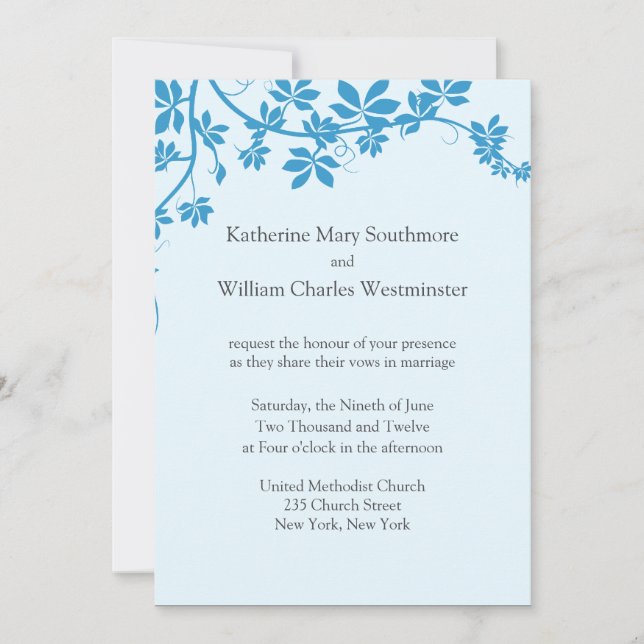 Blue Wedding Invitations (Front)