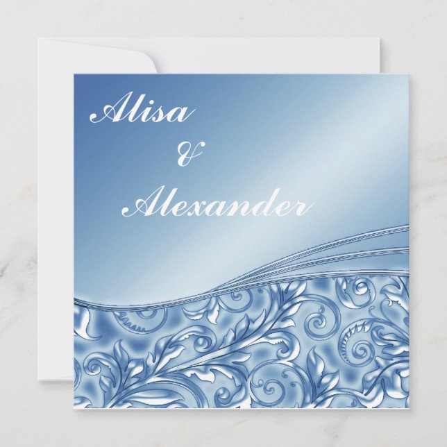 Blue Wedding invitations Announcements (Front)