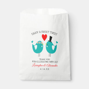 Blue Wedding Love Birds Sweet Treats Favour Bag