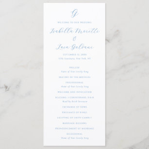 Blue Wedding Program