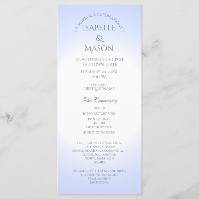 Blue Wedding Program (Front)