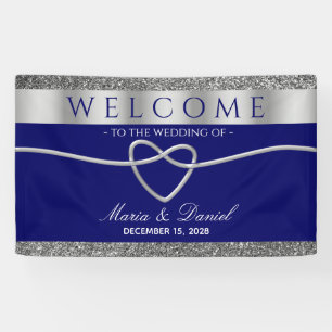 Blue Wedding Welcome Banner
