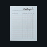 Blue weekly habit tracker notepad<br><div class="desc">Streamline your routine and boost productivity with this weekly habit tracker notepad, ideal for monitoring daily habits, tasks, and progress throughout the week. With organized sections for each day and space for special focus, it’s perfect for tracking hourly routines, keeping up with to do lists, and setting resolutions. Designed for...</div>