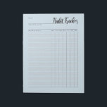 Blue weekly habit tracker notepad<br><div class="desc">Streamline your routine and boost productivity with this weekly habit tracker notepad, ideal for monitoring daily habits, tasks, and progress throughout the week. With organized sections for each day and space for special focus, it’s perfect for tracking hourly routines, keeping up with to do lists, and setting resolutions. Designed for...</div>
