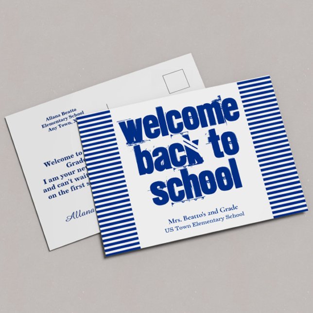 Blue Welcome Back to School Postcard (Creator Uploaded)