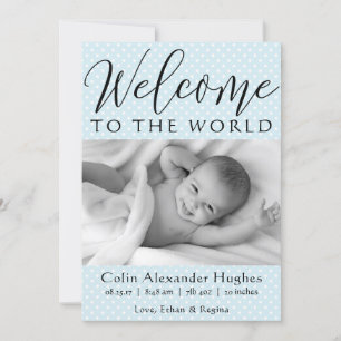Blue Welcome to the World - Birth Announcement