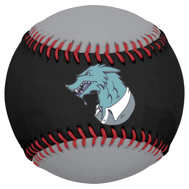 Blue Werewolf black and grey softball (Front)