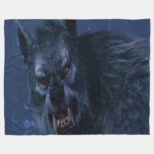 BLUE WEREWOLF FLEECE BLANKET (Front (Horizontal))