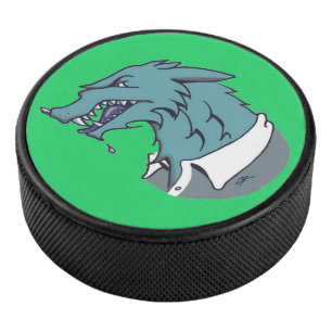 Blue Werewolf green hockey puck