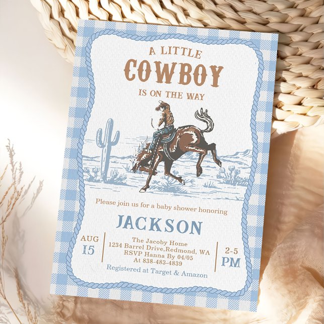 Blue Western Cowboy Baby shower Invitation  (Creator Uploaded)