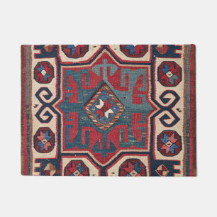 Blue Western Santa Fe Cowboy Style Ornate  Doormat