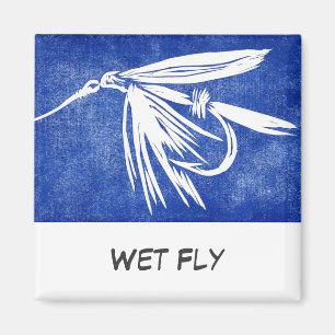 "Blue Wet Fly" Flyfish Art Magnet