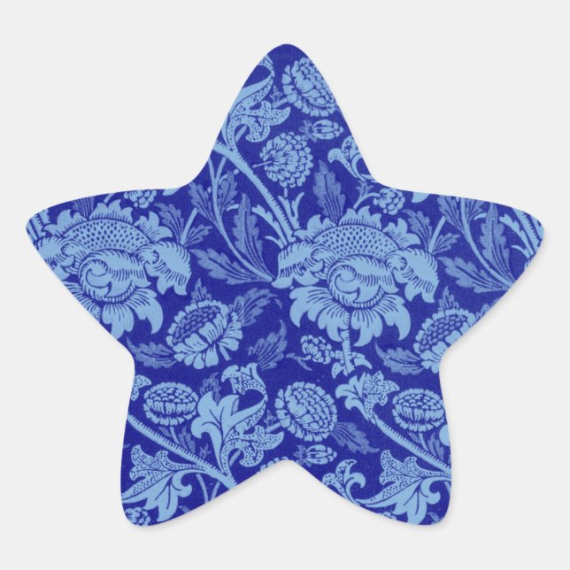 Blue Wey by William Morris Star Sticker (Front)