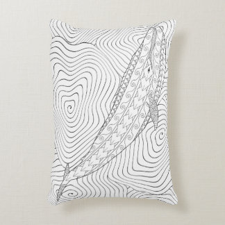 Blue Whale Adult Colouring Pillow
