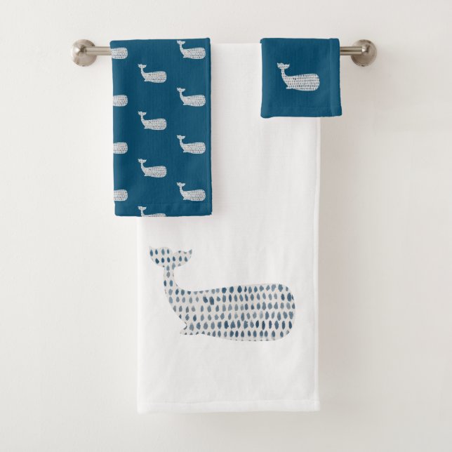 Blue Whale Bath Towel Set (Insitu)