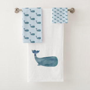 Blue Whale Bath Towel Set